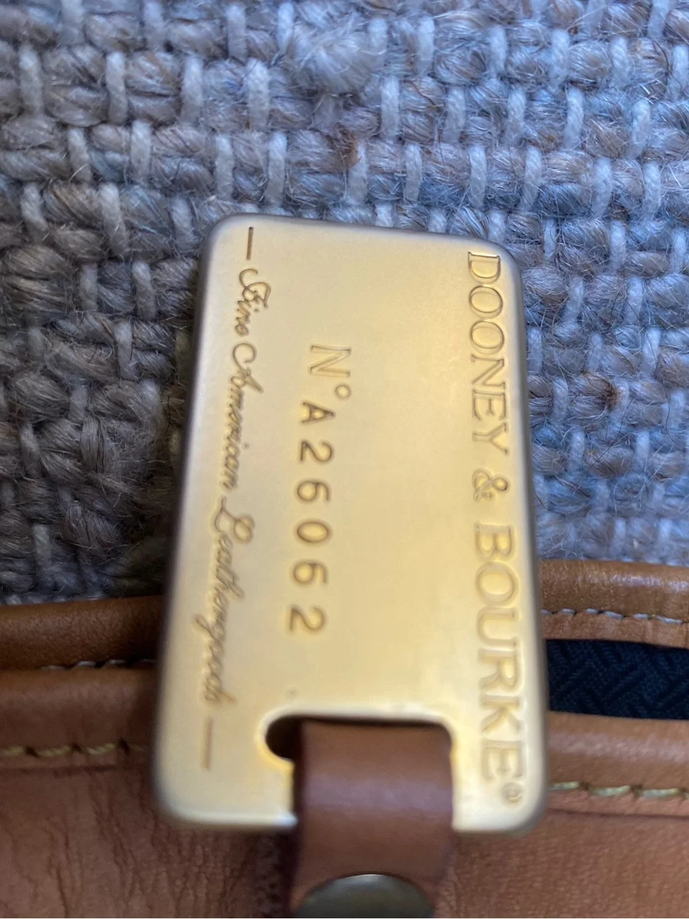 Vintage Dooney & Bourke Cabriolet Bucket Bag Taupe Canvas Tan Vachetta Leather
